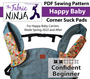 Pattern envelope cover PFD Sewing Pattern Happy Baby Corner Suck Pads Blue carrier with tan suck pads