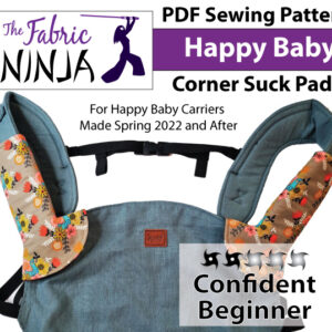 Pattern envelope cover PFD Sewing Pattern Happy Baby Corner Suck Pads Blue carrier with tan suck pads