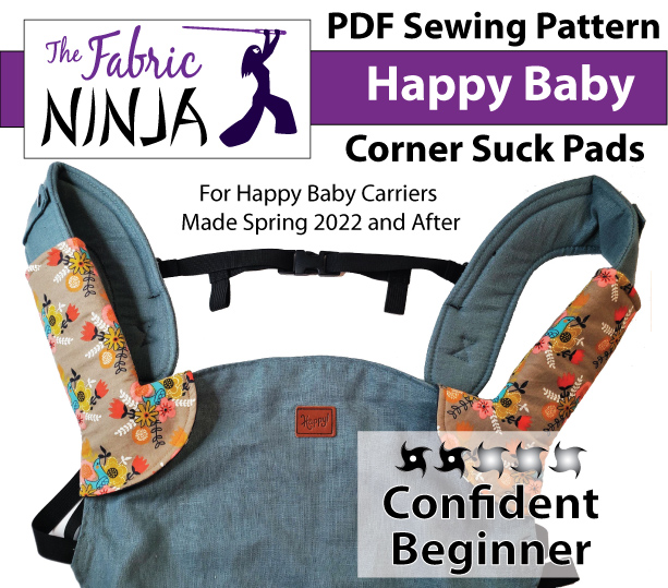Pattern envelope cover PFD Sewing Pattern Happy Baby Corner Suck Pads Blue carrier with tan suck pads