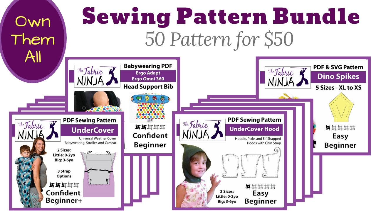Ultimate pattern Bundle. All Fabric Ninja Patterns for 60% off #Sewing #pdfPattern #babywearing