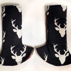 navy suck pads for happy baby carrier with white stags on them