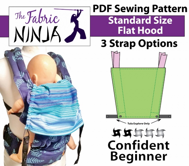 Baby Carrier Flat Sleeping Hood Sewing Pattern Fabric Ninja