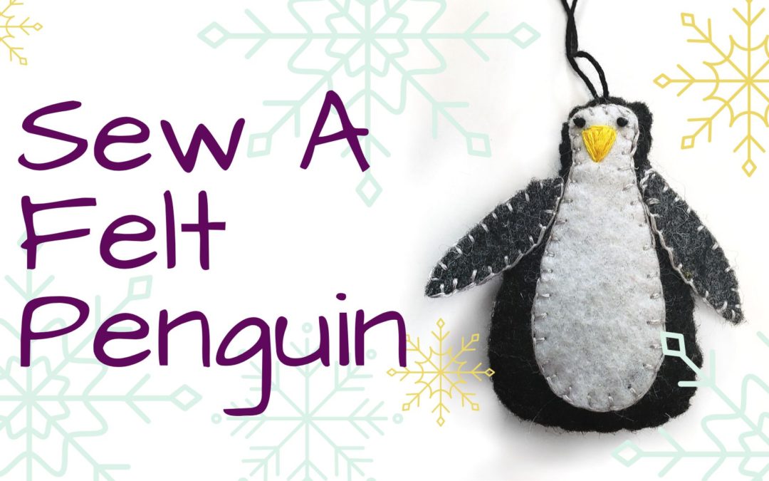 Title page Sew a felt Penguin with a close up image of the Penguin