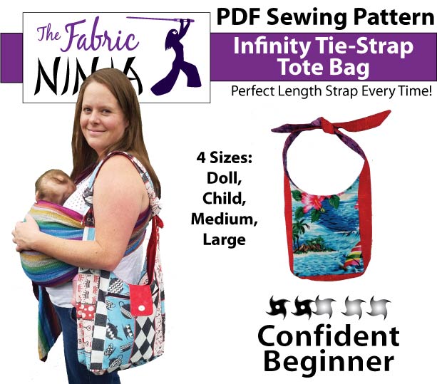 PDF Sewing Pattern Infinity Tie Strap Tote Confident beginner