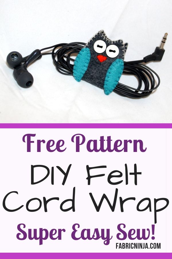 DIY Felt Earphone & Power Cord Keeper Wrap / Organizer - Free Pattern 