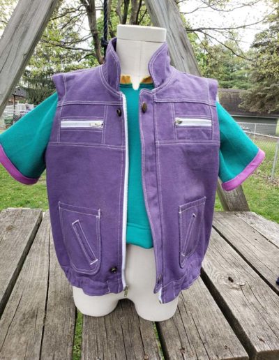 Punky Brewster reproduction Vest and sweatshirt outfit.