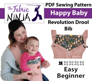 Mom and baby in Happy Baby Revolution carrier. PDF Sewing Pattern Revolution Bib. Easy Beginner