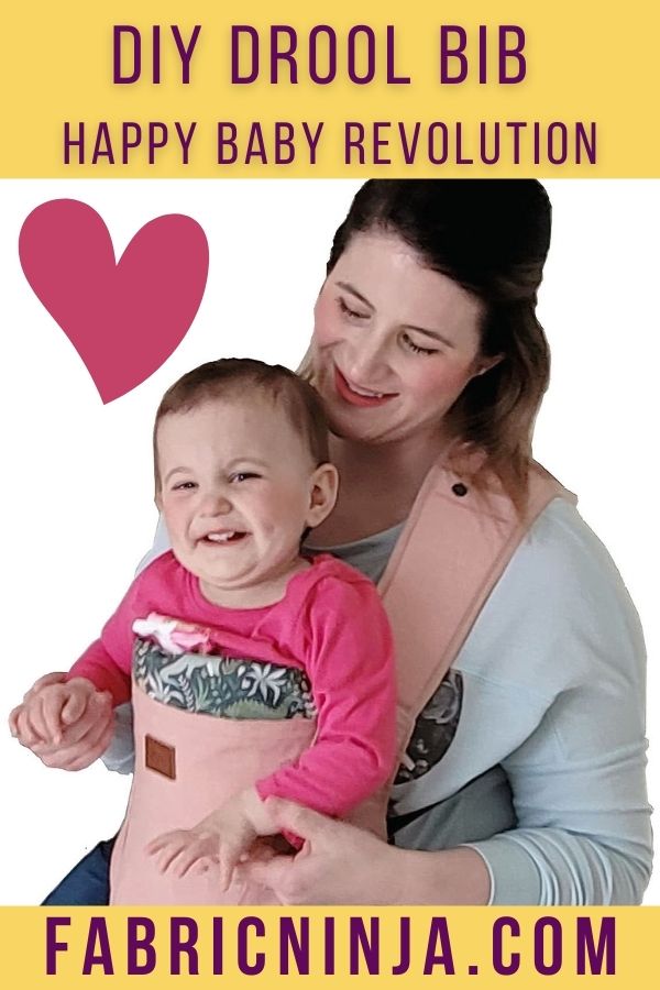 Mom and baby in Happy Baby Revolution carrier. DIY drool Bib Happy baby revolution.