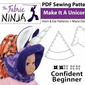 Purple hood with unicorn horn. Make it a unicorn pattern