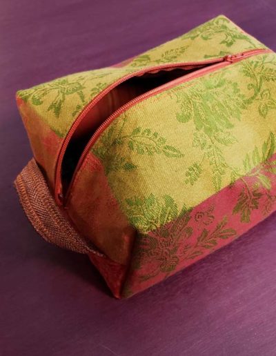 box pouch in fall colors made from a placemat