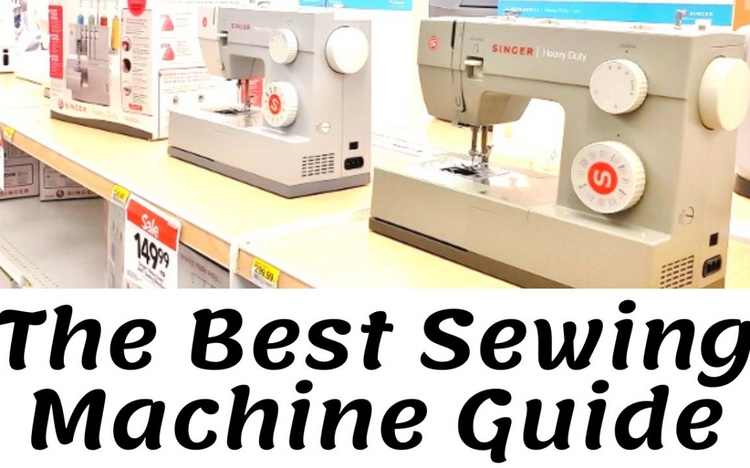 Three sewing machines in a store "The best sewing machine guide"