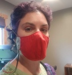 Size small mask on thin woman